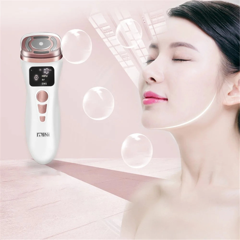 Mini Ultrasonic Facial Massager Radio Frequency Instrument Face Lifting Firming Rejuvenation Beauty Device - US Plug - 7