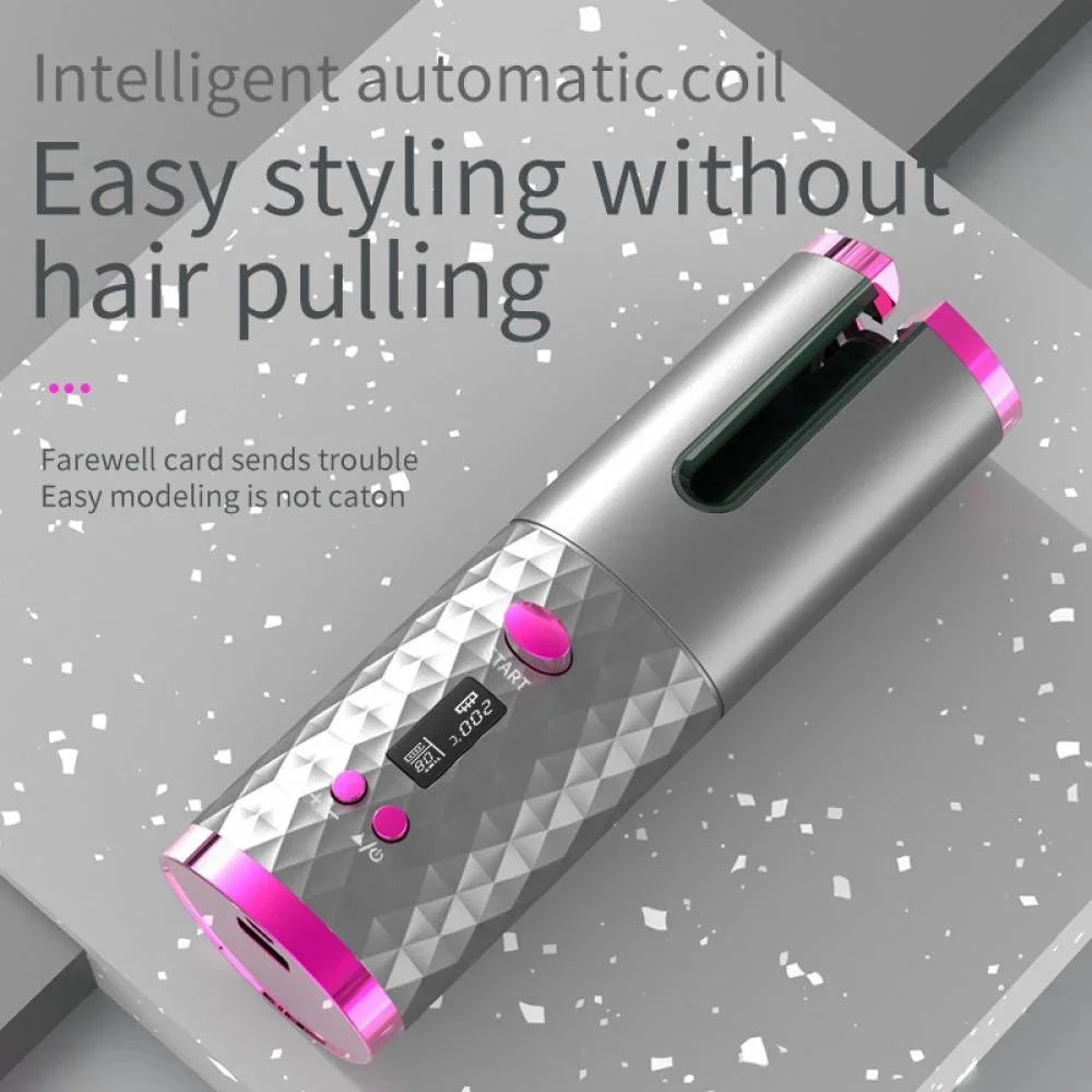 JFQ-01 Automatic Curling Iron Rotating Hair Curler Wand LCD Display Ceramic Wave Hair Curler - Black - 3