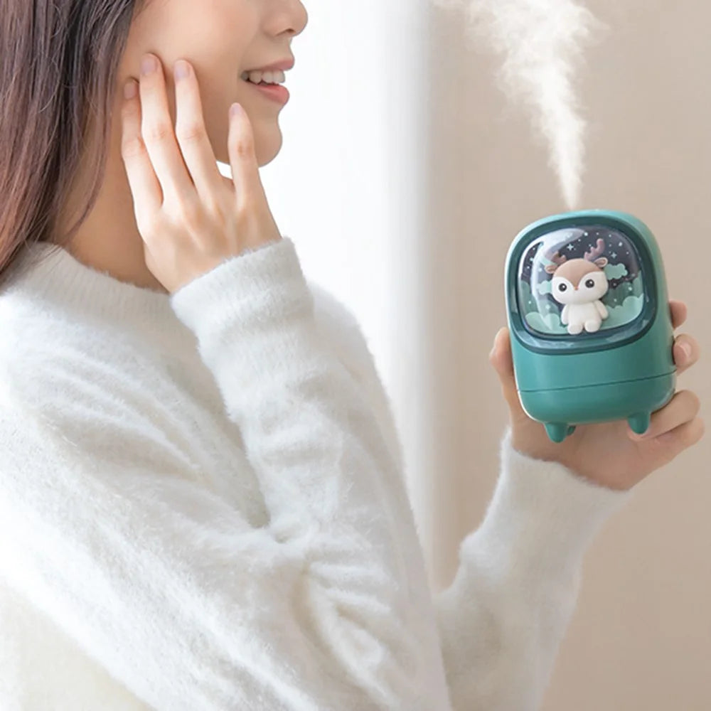 LOCOCK M23 250ML USB Rechargeable LED Night Light Silent Mist Air Humidifier for Home, Office - Green - 2