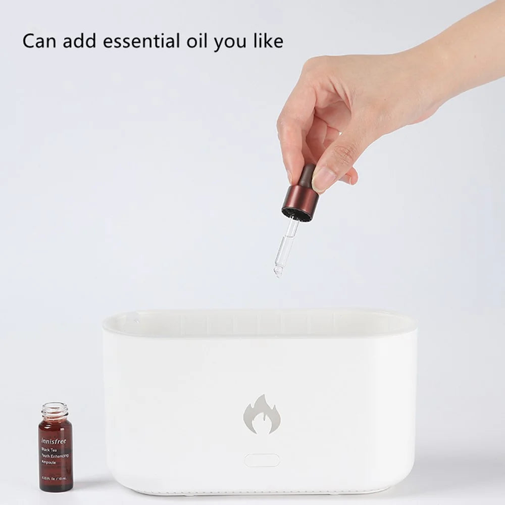XF06 Simulation Flame Light USB Humidifier Home Desktop Aromatherapy Mist Diffuser - Black - 3