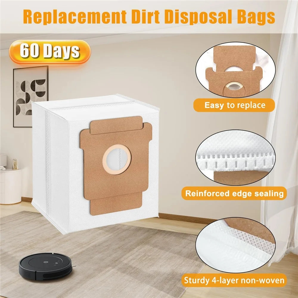 1Pc Dust Bag for iRobot Roomba 105 Combo / 205 Dustcompactor / Plus 405 Combo / Plus 505 Combo Non Woven Fabric Vacuum Cleaner Replacement - 2
