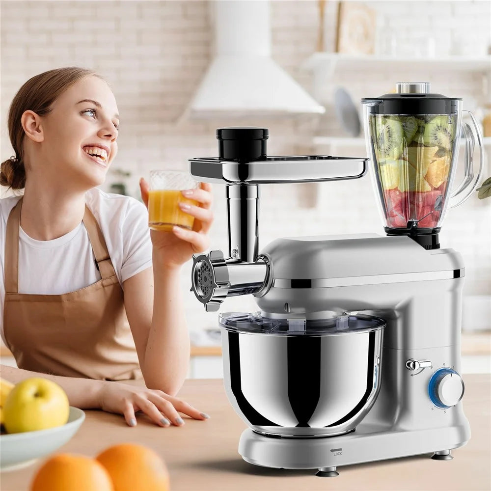 5.5L Multifunctional Kitchen Stand Mixer 5 in 1 Dough Kneader Food Processor for Baking Cooking (BPA Free, No FDA) - EU Plug - 4