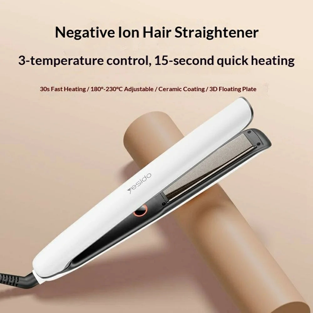 YESIDO MG31 Hair Straightener Negative Ion Technology 3 Temperature Settings Fast Heating Ceramic Plates - EU Plug - 2