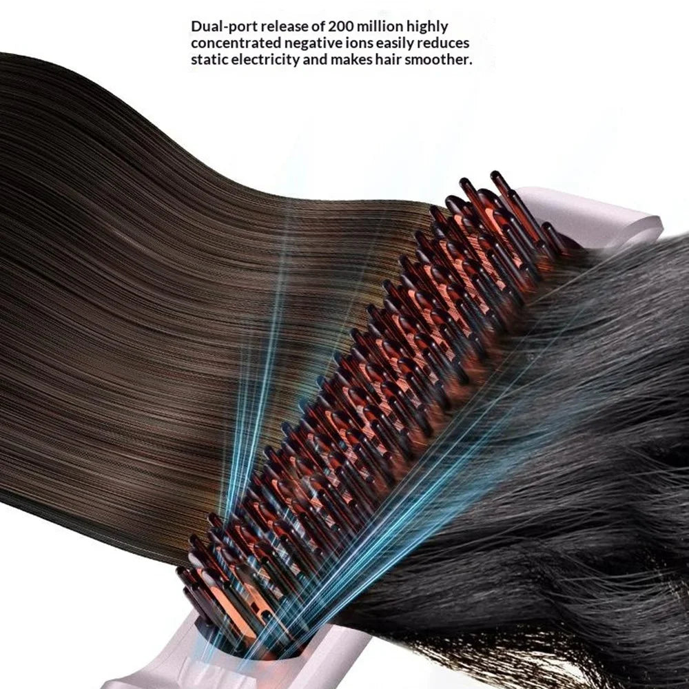 YESIDO MG33 EU Plug Hair Straightener Brush Smart Temperature Control Negative lon Hair Straightening Comb - 6
