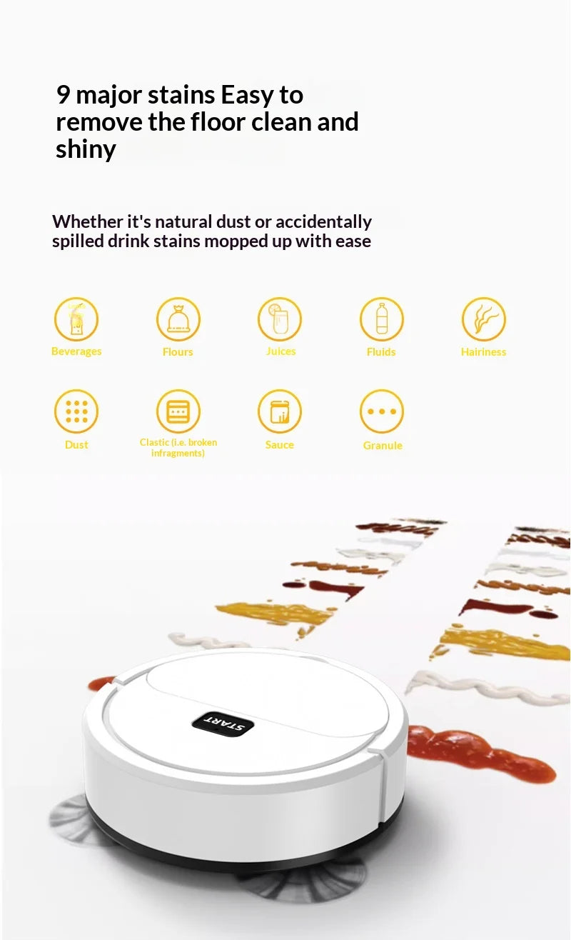 Mini Robot Vacuum 3-in-1 Sweep Mop Suction Cleaner 400mAh 40min Runtime for Home Floors - K16a Black Rechargeable Model | 16*5.4Cm - 7
