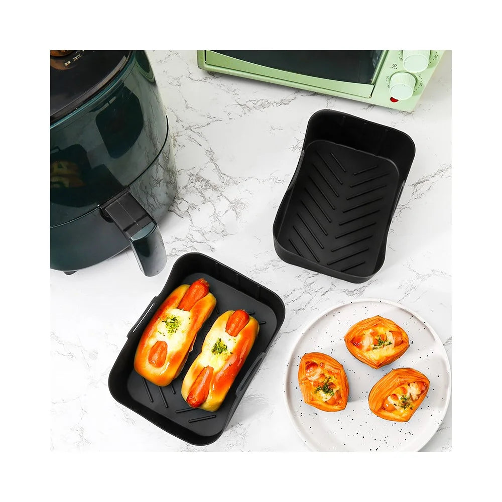For Ninja AF500 Air Fryer Silicone Tray Grill Rack Oil Bottle Brush Scraper Cupcake Cup Oil Absorbing Paper Accessories Set (BPA Free, FDA Certified) - 2