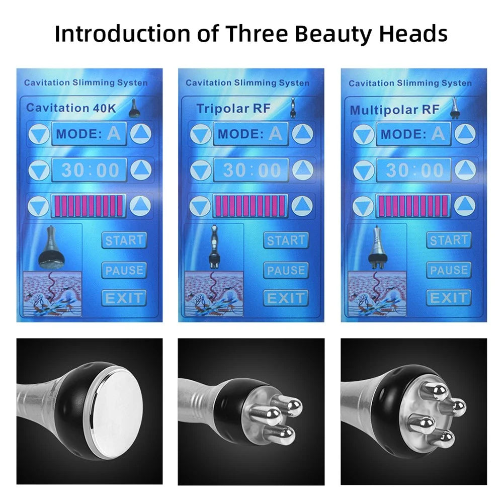 40K Cavitation Ultrasonic Weight Loss Beauty Machine RF Radio Frequency Skin Lifting Device, CE Certified (ST) - EU Plug - 5