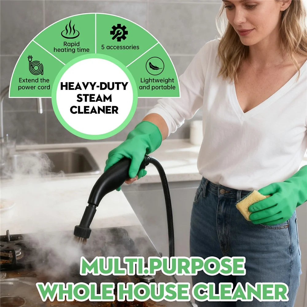 RZ-169 1350W 5-Gear Handheld High Temperature Steam Cleaner with 1200ml Tank for Home, EU Plug - White - 7