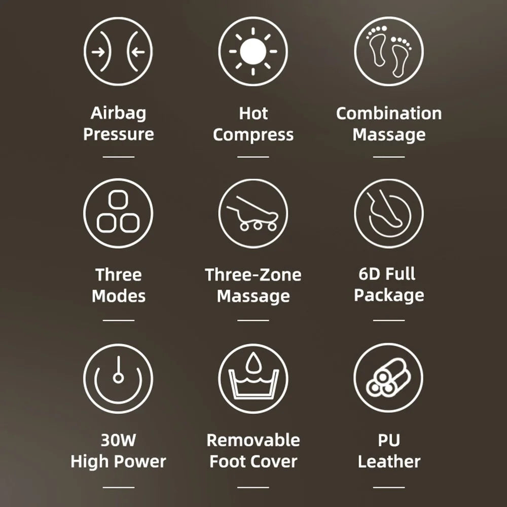 ST-6011 3 Modes Air Compression Foot Massager Heat Therapy Feet Relaxation Kneading Massage Device - EU Plug - 2