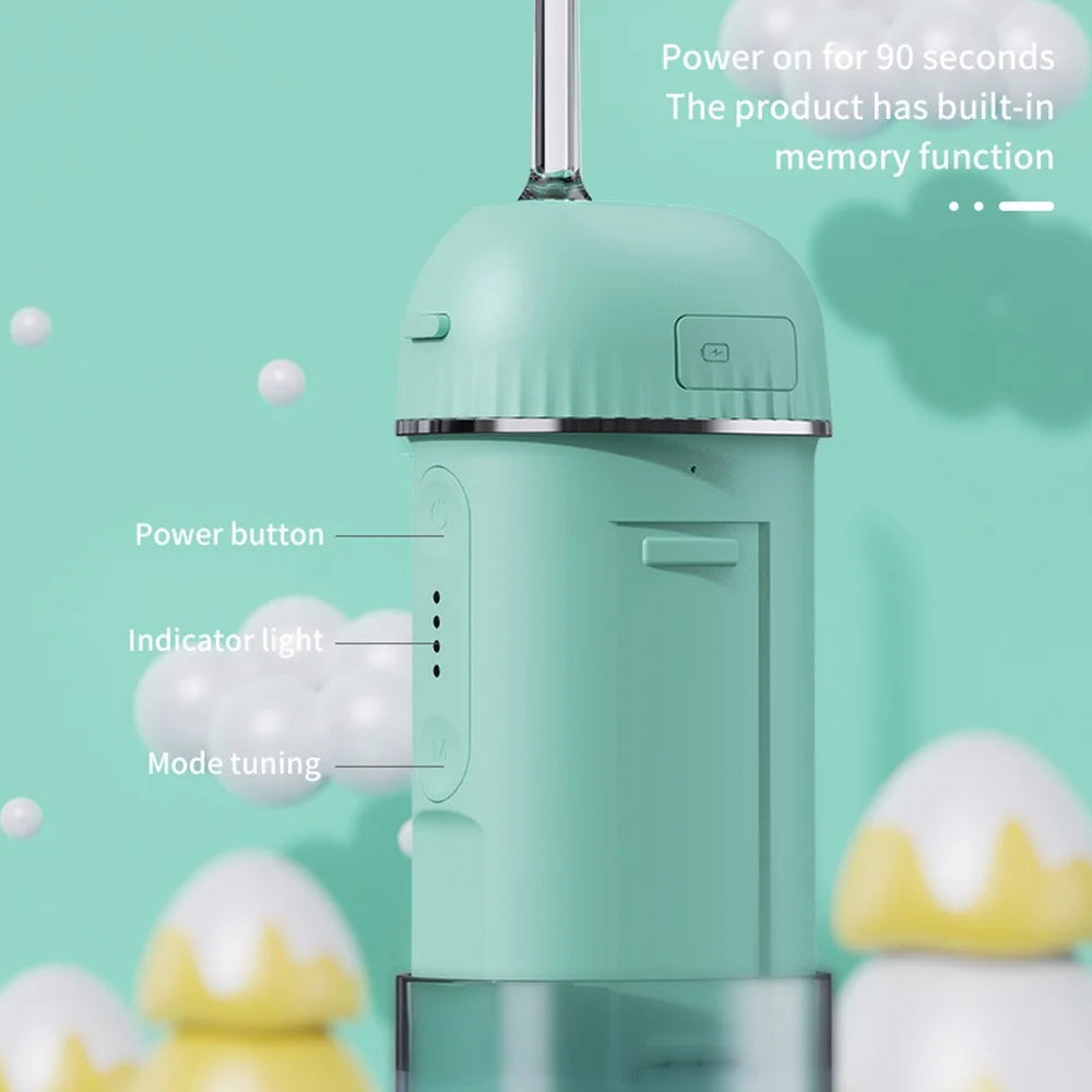 XY07 Portable Oral Irrigator Tooth Dental Scaler Cleaning Device 160ml Water Tank Tooth Cleaner with 4 Nozzle - Green - 2