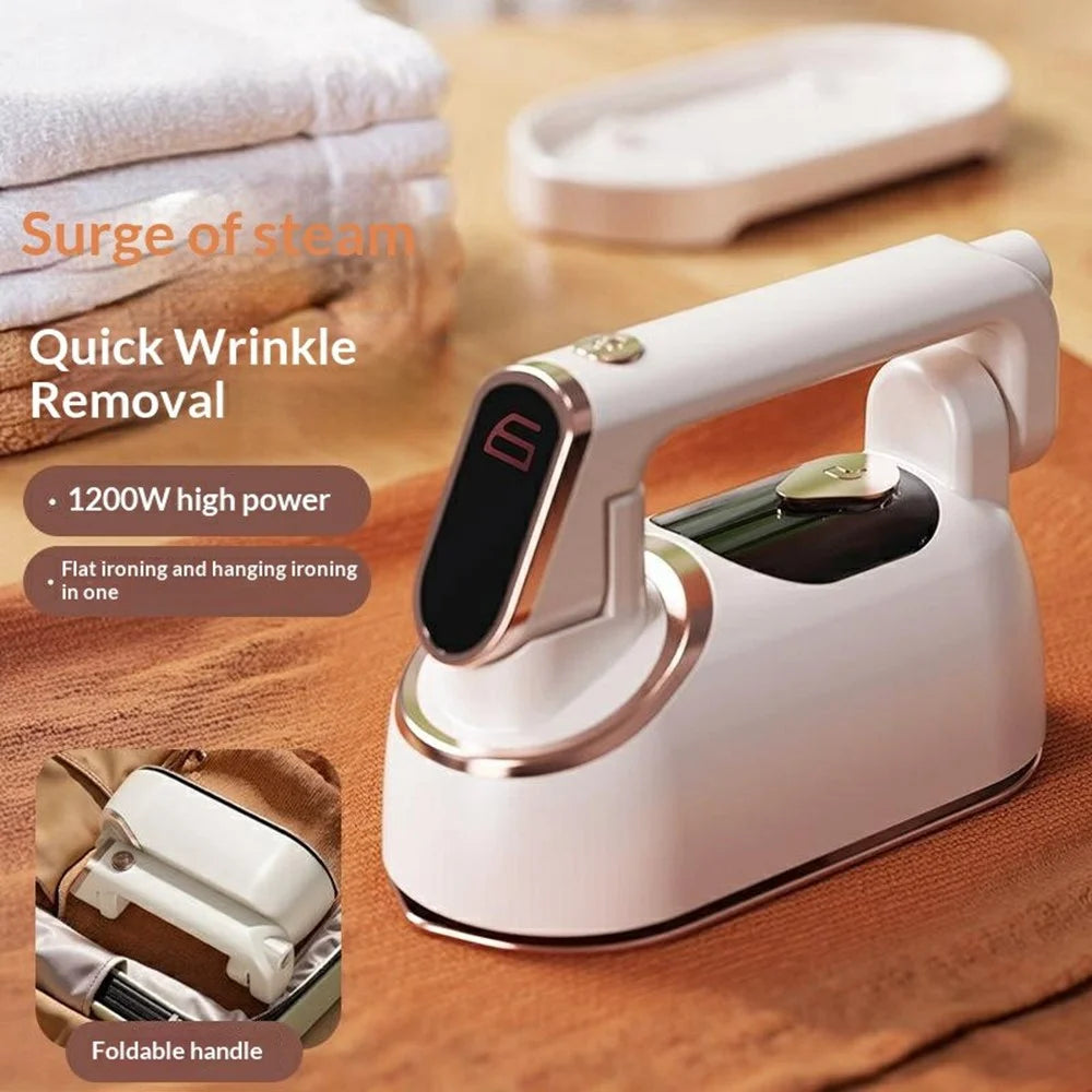 Handheld Garment Steamer 1200W Steam Iron 140ml Tank Dual Mode for Travel Home, EU Plug - White - 2