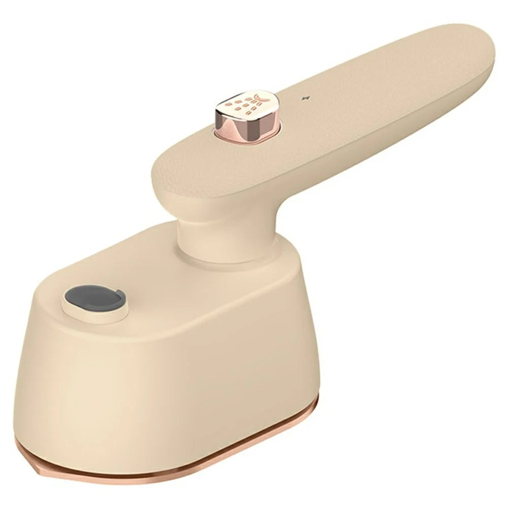 Foldable Handheld Garment Steamer 2-in-1 Dry and Steam Iron 40W 120ml for Home and Travel - Apricot - 2