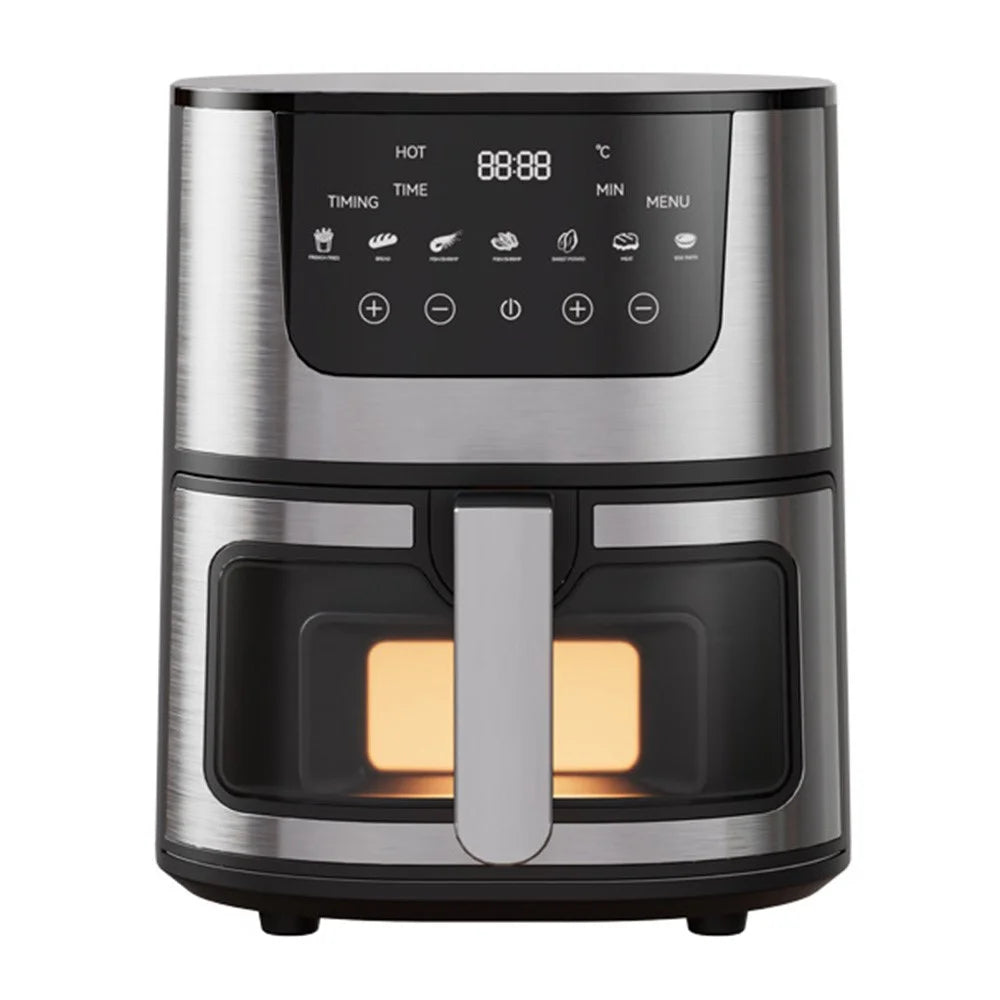 7L Large Capacity 1500W Multi-Function Stainless Steel Air Fryer with View Window, EU Plug (No FDA, BPA Free) - 1