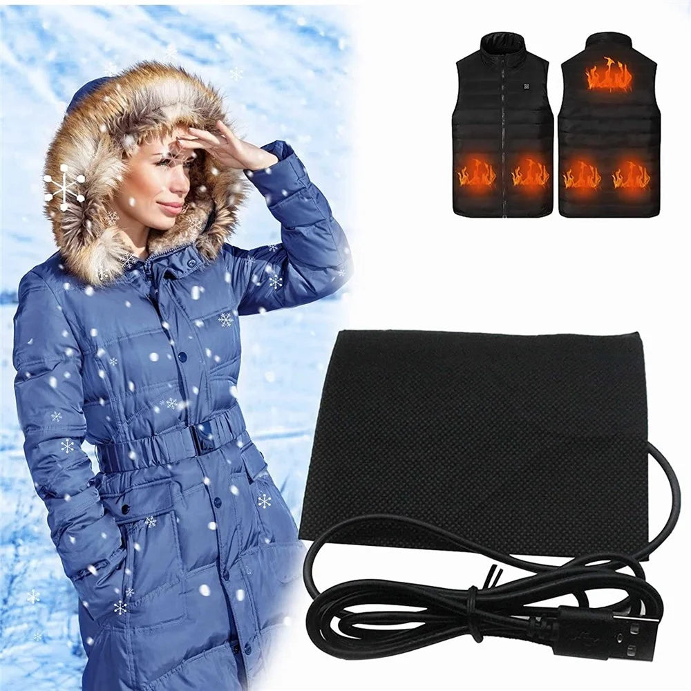 Vest Heating Film Heating Down Jacket Warmer USB Charging Winter Warming Mat (without Power Button) - 3