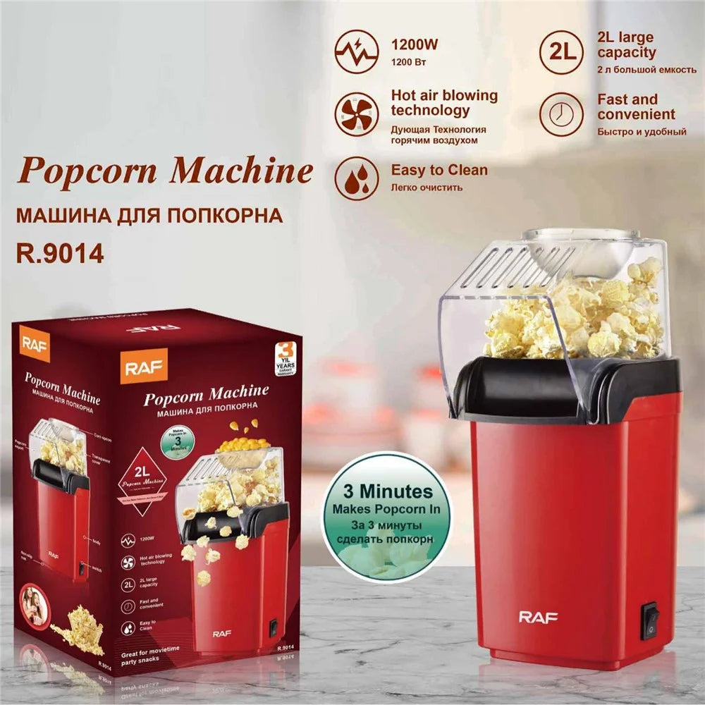 RAF R.9014 EU Adapter Fast Hot Air Popcorn Popper DIY Popcorn Maker with Measuring Cup (No FDA, BPA-Free) - 2
