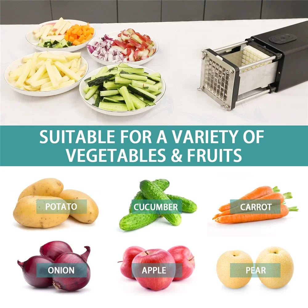 Electric Potato Cutter French Fries Vegetable Slicer Automatic Food Processor (No FDA, BPA Free) - EU Plug - 7