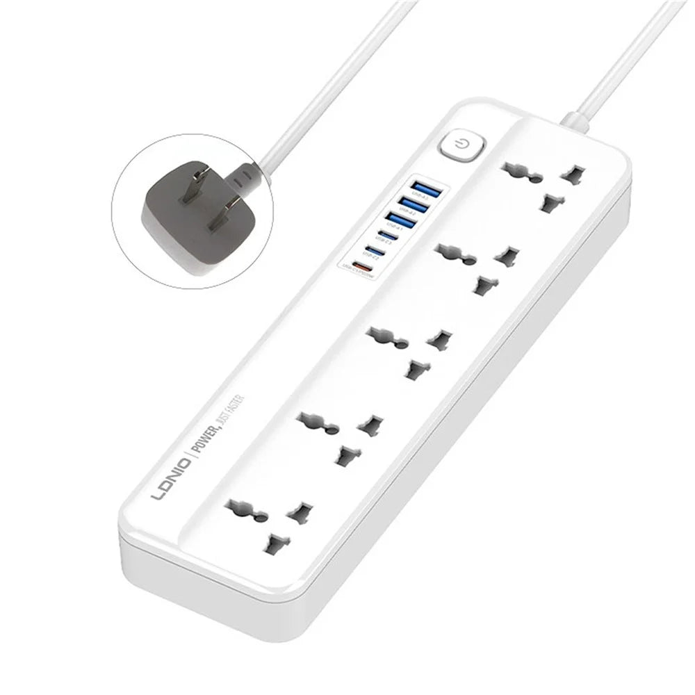 LDNIO SC5614 Power Strip 5 Outlets 6 USB Ports 2500W PD Fast Charging with 2m Cable for Office Home - US Plug - 1