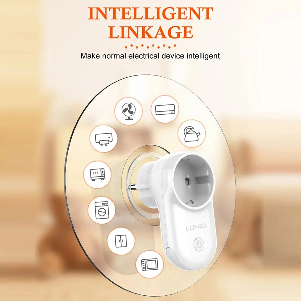 LDNIO SEW1058 4000W Smart WiFi Power Plug 16A Remote Control Power Socket Wall Charger with LED Light - White - 3