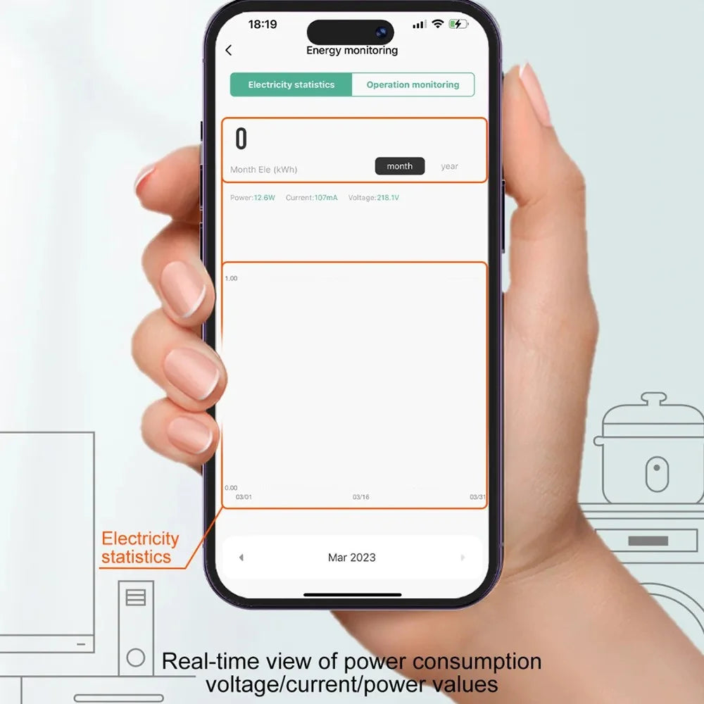 LDNIO SEW1080 Smart WiFi Power Plug Remote Control Scheduled Timer Meter Power Socket Wall Charger for Home Office - White  /  EU Plug - 5
