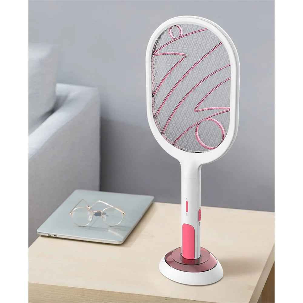 WP-09 Handheld Home Electric Fly Mosquito Swatter Racket Bug Racket Insects Killer Anti Mosquito Fly Trap - White - 2