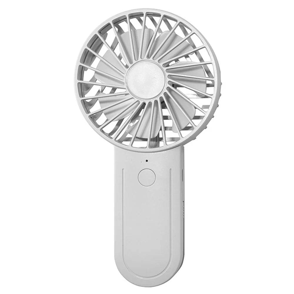 Y7 Mini USB Rechargeable Hand-held Desktop Fan Summer 3-Speed Cooling Fan with Telescopic Hook - White - 1
