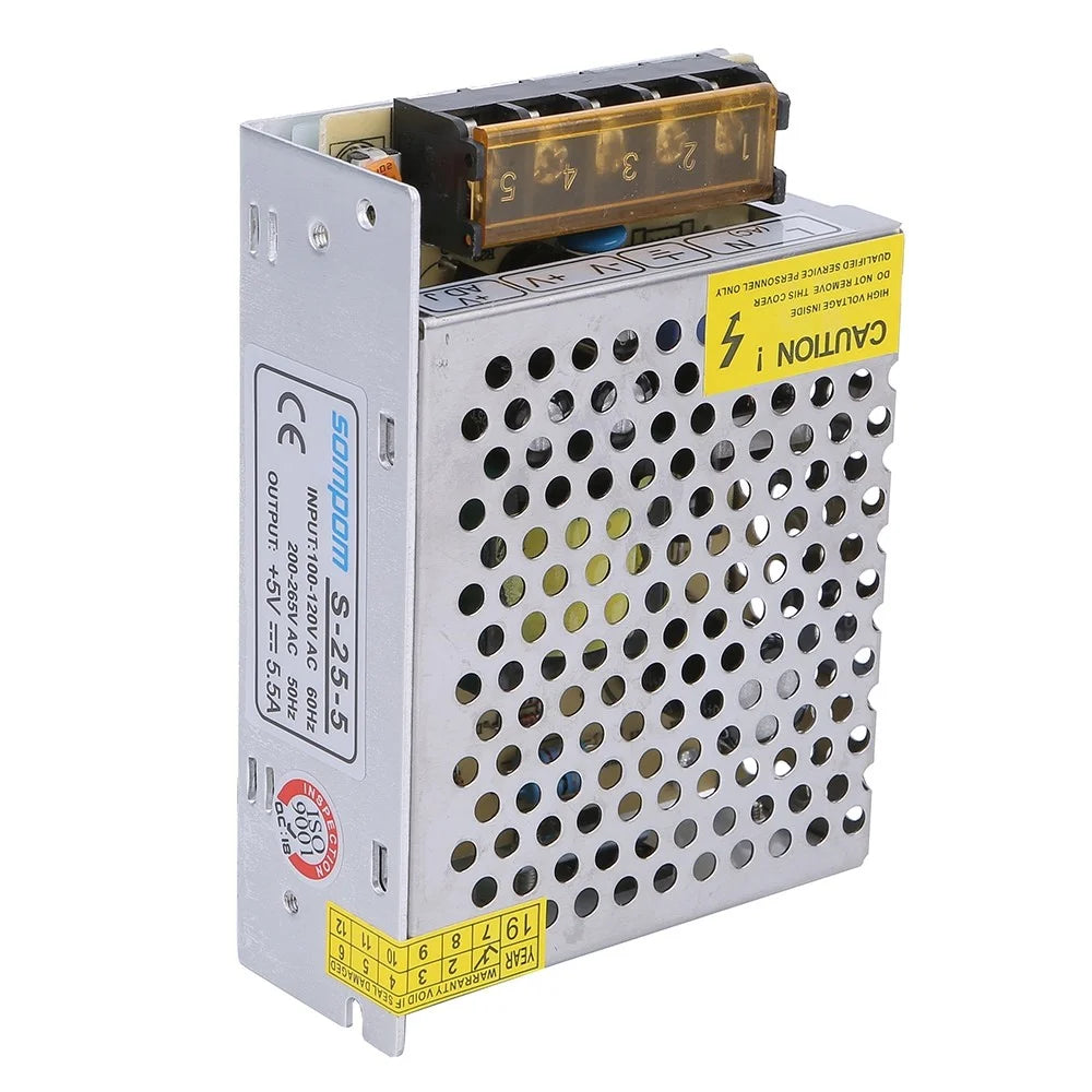 SOMPOM S-25-5 5V 5.5A 25W Power Supply LED Driver Universal Regulated Transformer DC Adapter - 2
