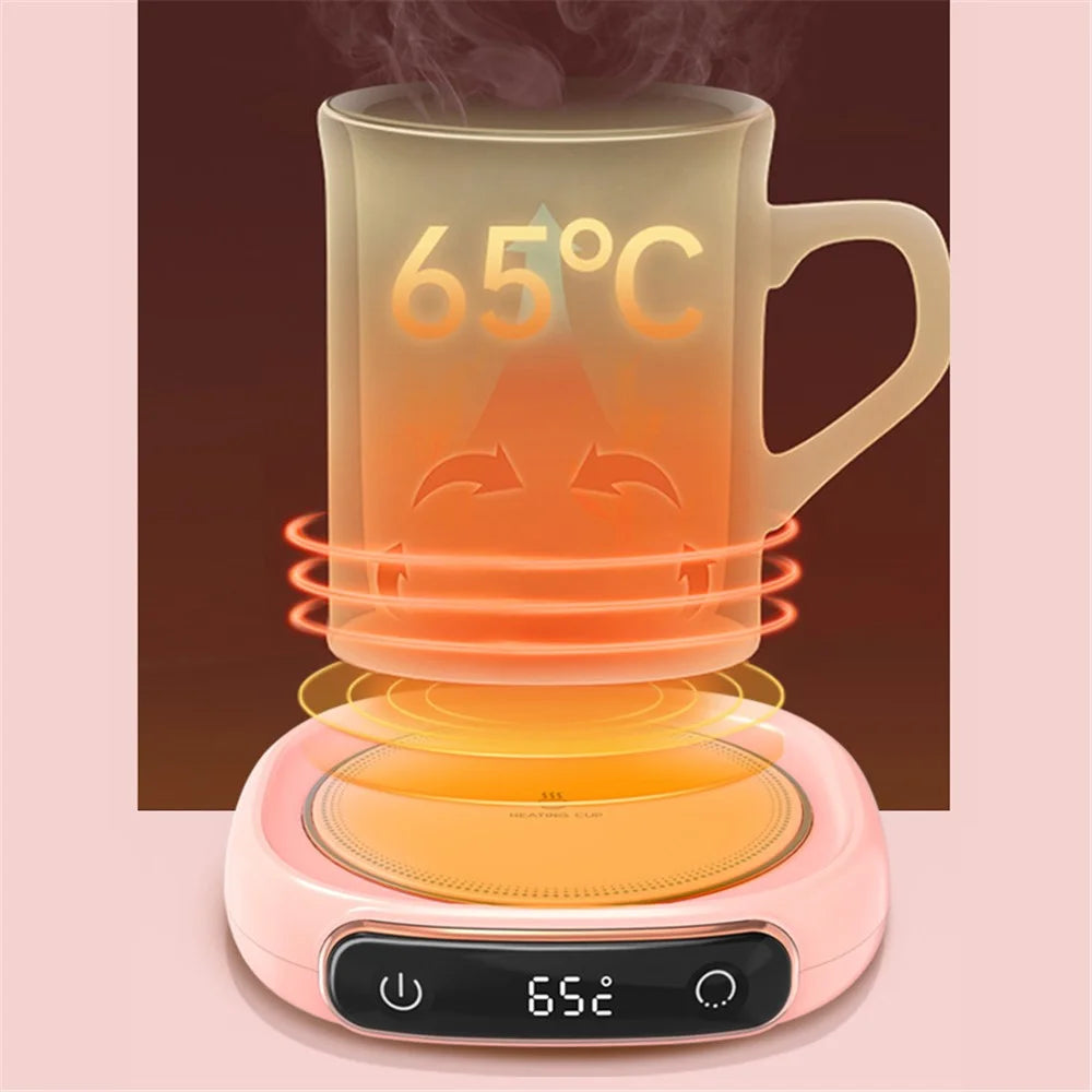 M316 Smart Coffee Mug Warmer Electric Cup Heating Plate for Tea, Water, Milk, Coffee - Pink - 3