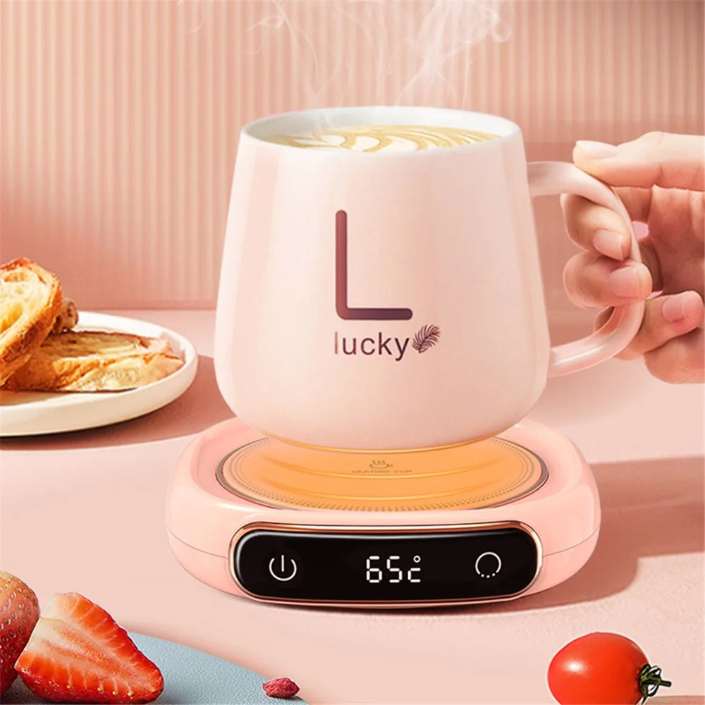 M316 Smart Coffee Mug Warmer Electric Cup Heating Plate for Tea, Water, Milk, Coffee - Pink - 4