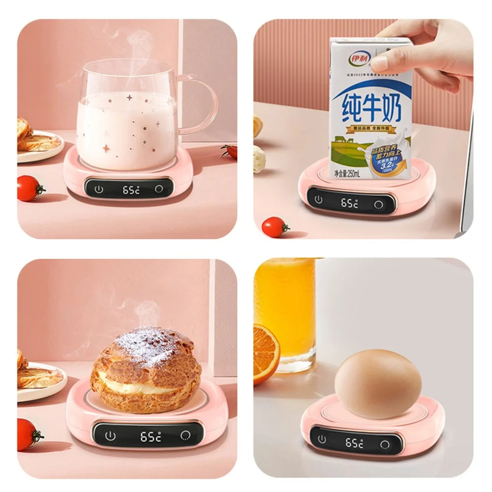 M316 Smart Coffee Mug Warmer Electric Cup Heating Plate for Tea, Water, Milk, Coffee - Pink - 5