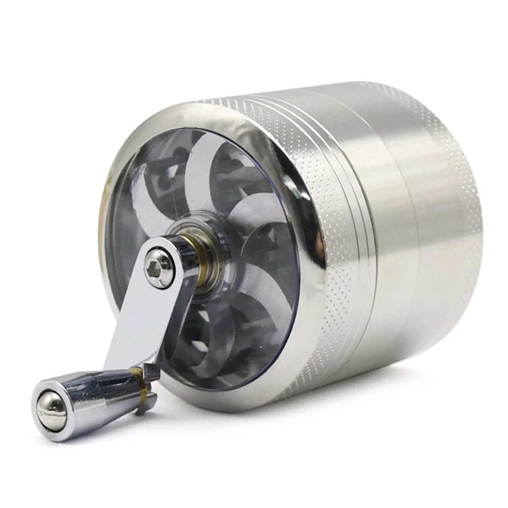 4 Layers Tobacco Grinder Manual Herbal Herb Mill Spice Crusher Smoke Grinder Crusher Hand Crank Muller, 55mm Diameter (BPA Free, No FDA Certificate) - 2