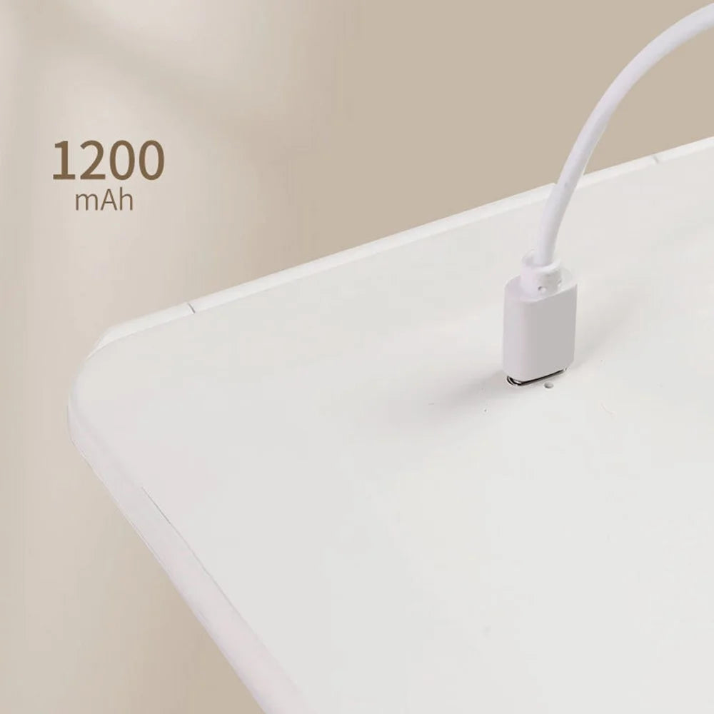 Portable Folding Mirror 3 Colors LED Mirror for Dressing Table Dimmable Cosmetic Mirror - White - 2