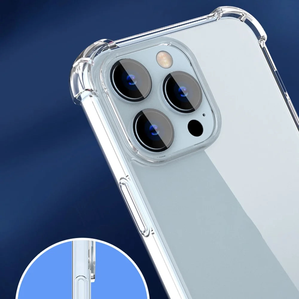 For iPhone 14 Pro Max 6.7 inch Clear Four Corner Anti-fall TPU Frame + Acrylic Back Cover Anti-wear Phone Case - 2