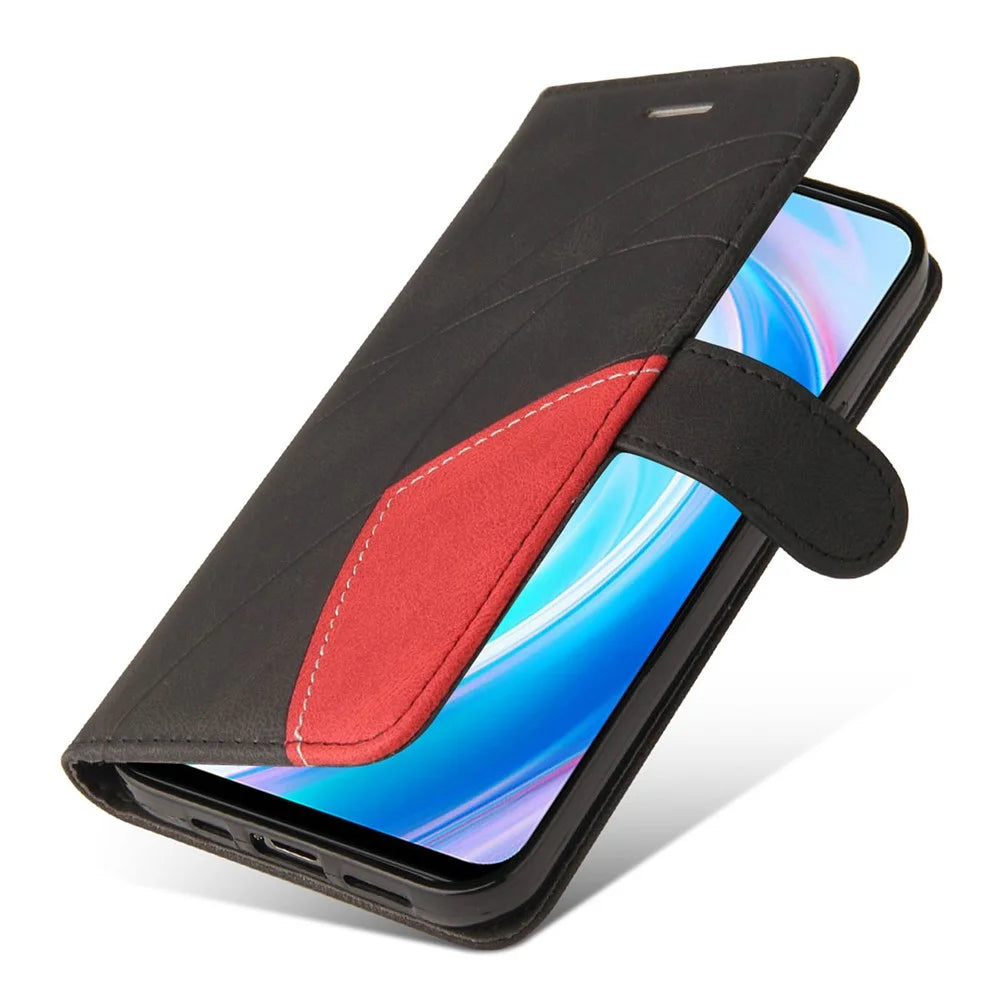 For OnePlus Nord CE 2 Lite 5G Leather Case Wallet Stand Color Splicing Phone Cover - Black - 5