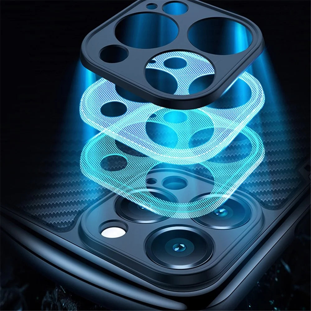 XUNDD Carbon Fiber Texture Phone Case for iPhone 13 Pro 6.1 inch, Reinforced Four Corner Scratch-resistant Matte Shell with Integrated Camera Cover - Black - 7