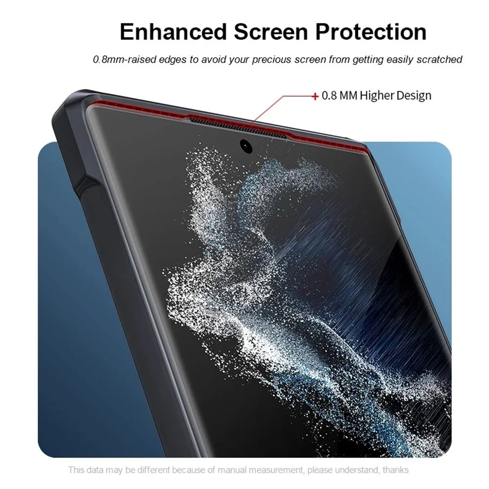XUNDD for Samsung Galaxy S22 Ultra 5G Precise Cutouts Corner Anti-fall Protective Phone Case Acrylic Back + TPU Bumper Frame Phone Shell - 4