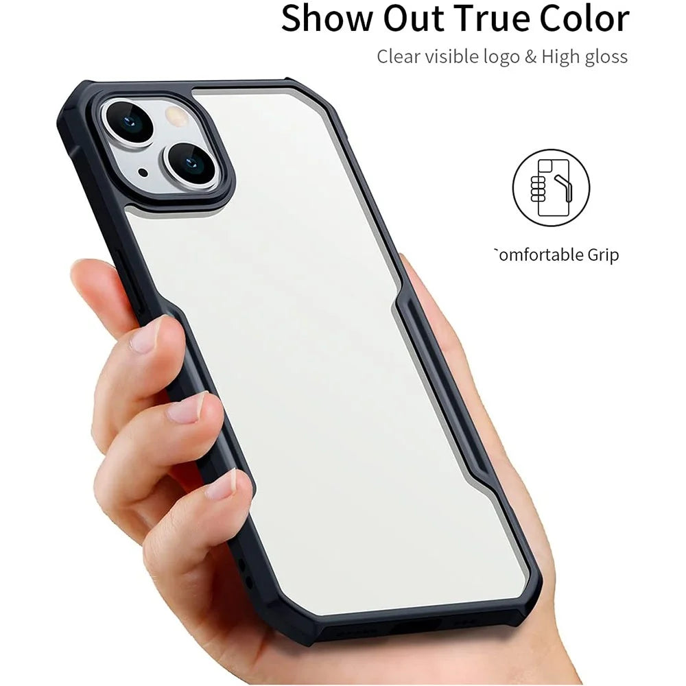 XUNDD for iPhone 13 6.1 inch Scratch-resistant Anti-fall Precise Cutouts Soft Phone Cover Acrylic + TPU Airbag Anti-drop Case - Black - 4