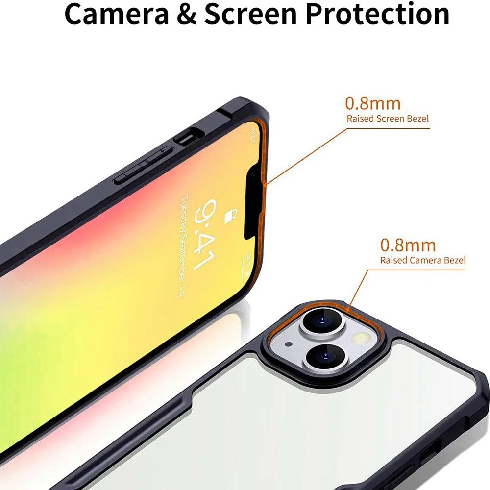 XUNDD for iPhone 13 6.1 inch Scratch-resistant Anti-fall Precise Cutouts Soft Phone Cover Acrylic + TPU Airbag Anti-drop Case - Black - 5