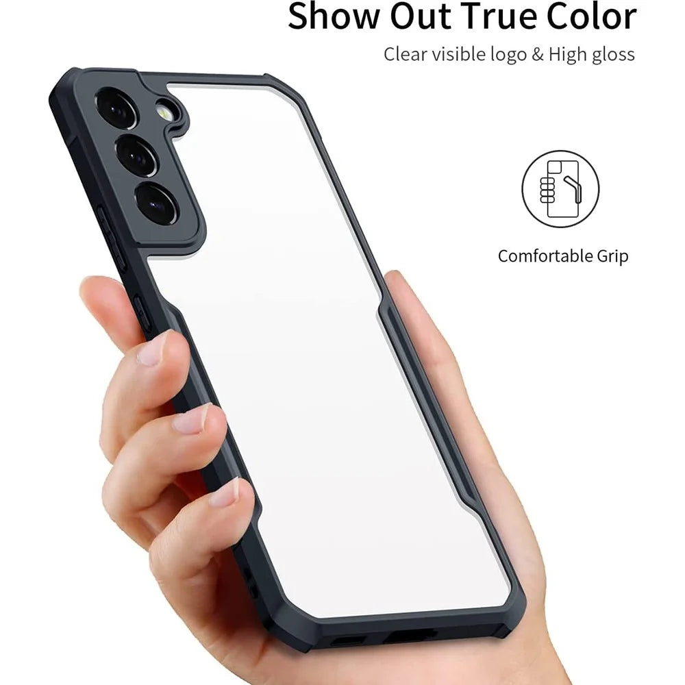 XUNDD for Samsung Galaxy S22+ 5G Lens Protection Corner Anti-fall Phone Case Acrylic Back + TPU Bumper Frame Protective Phone Shell - 2