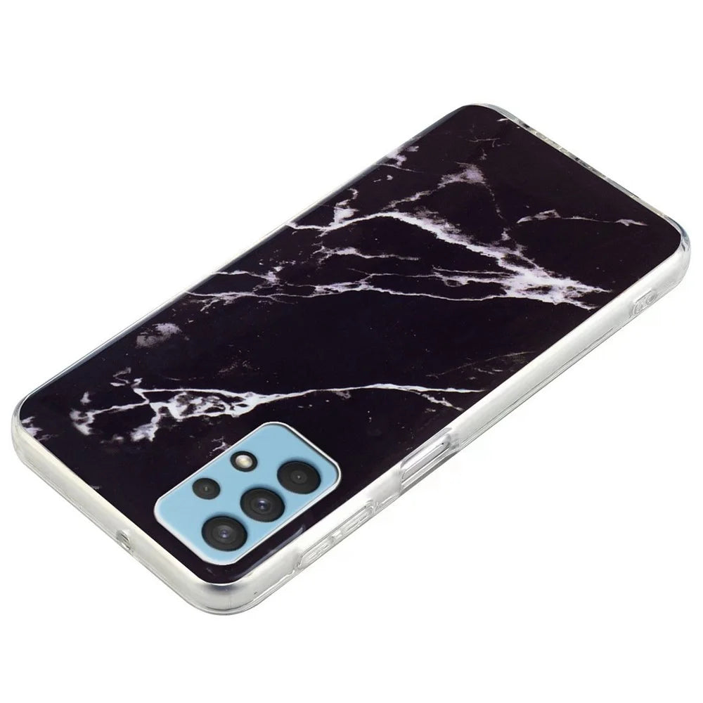 For Samsung Galaxy A32 4G (EU Version) IMD Marble Pattern Soft TPU Cover Drop-proof Slim Phone Case - Black - 2