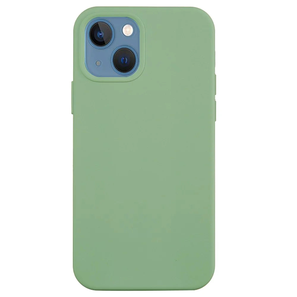 For iPhone 14 6.1 inch Silicone Phone Case Full Body Protetion Anti-Scratch Cell Phone Cover - Mint Green - 1