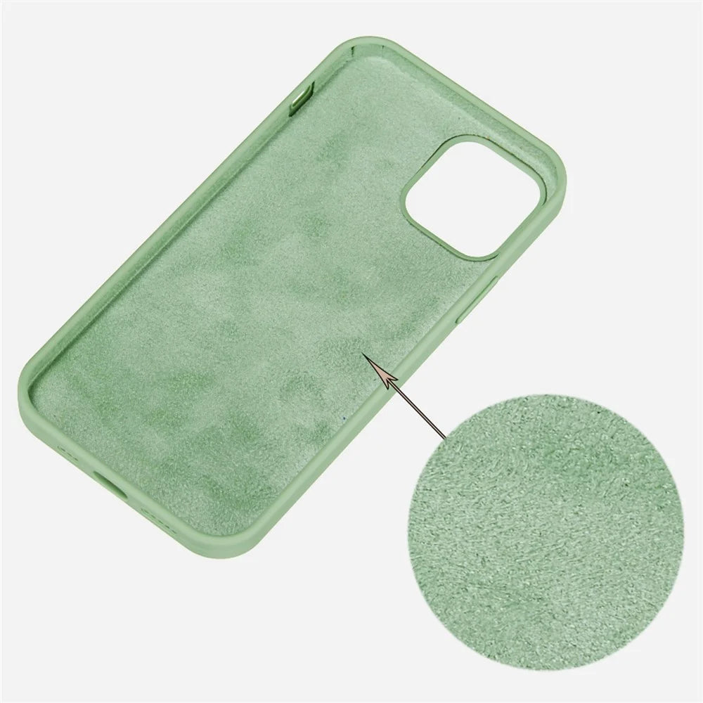 For iPhone 14 6.1 inch Silicone Phone Case Full Body Protetion Anti-Scratch Cell Phone Cover - Mint Green - 2