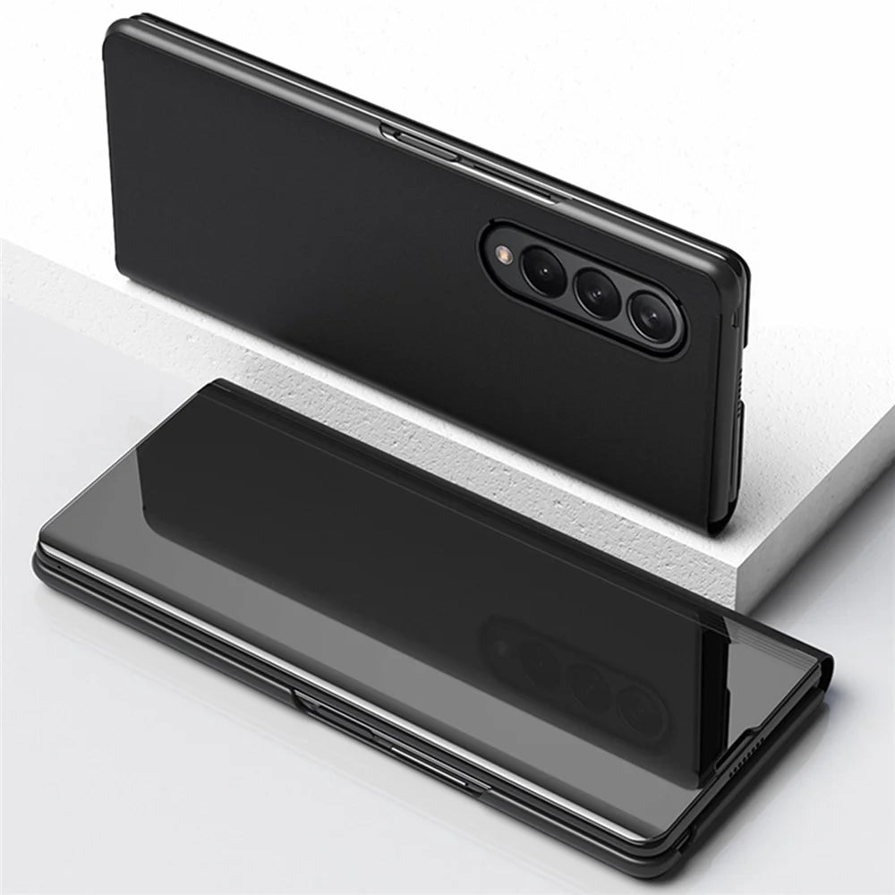 For Samsung Galaxy Z Fold4 5G Flip Leather Cover with Stand Full Body Protective Phone Case - Black - 7