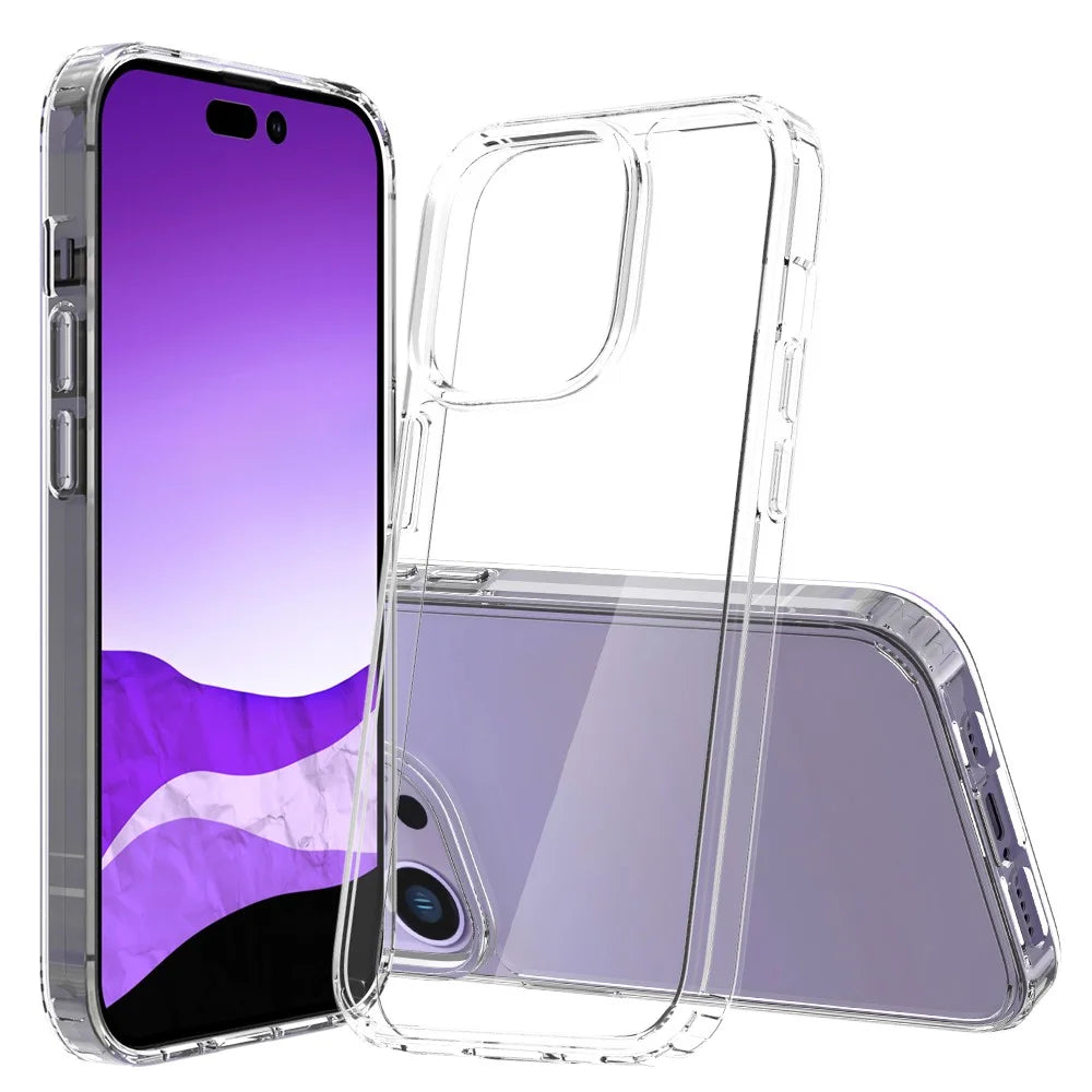 Crystal Clear Drop-proof Phone Case for iPhone 14 Pro 6.1 inch, Hybrid PC + TPU Protective Cover - Transparent - 1