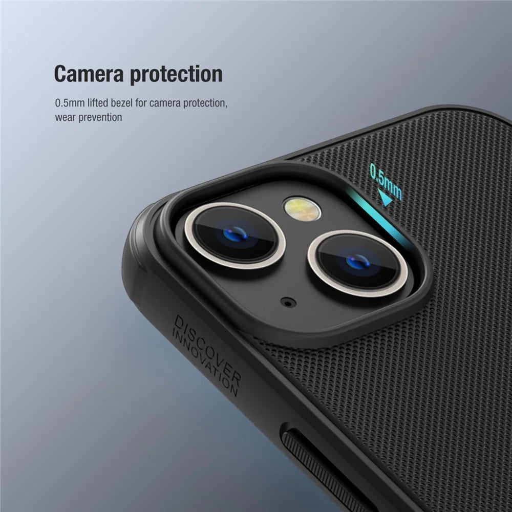 NILLKIN Super Frosted Shield Pro Phone Cover for iPhone 14 Plus 6.7 inch, PC + TPU Anti-fingerprint Matte Protective Case - Black - 5