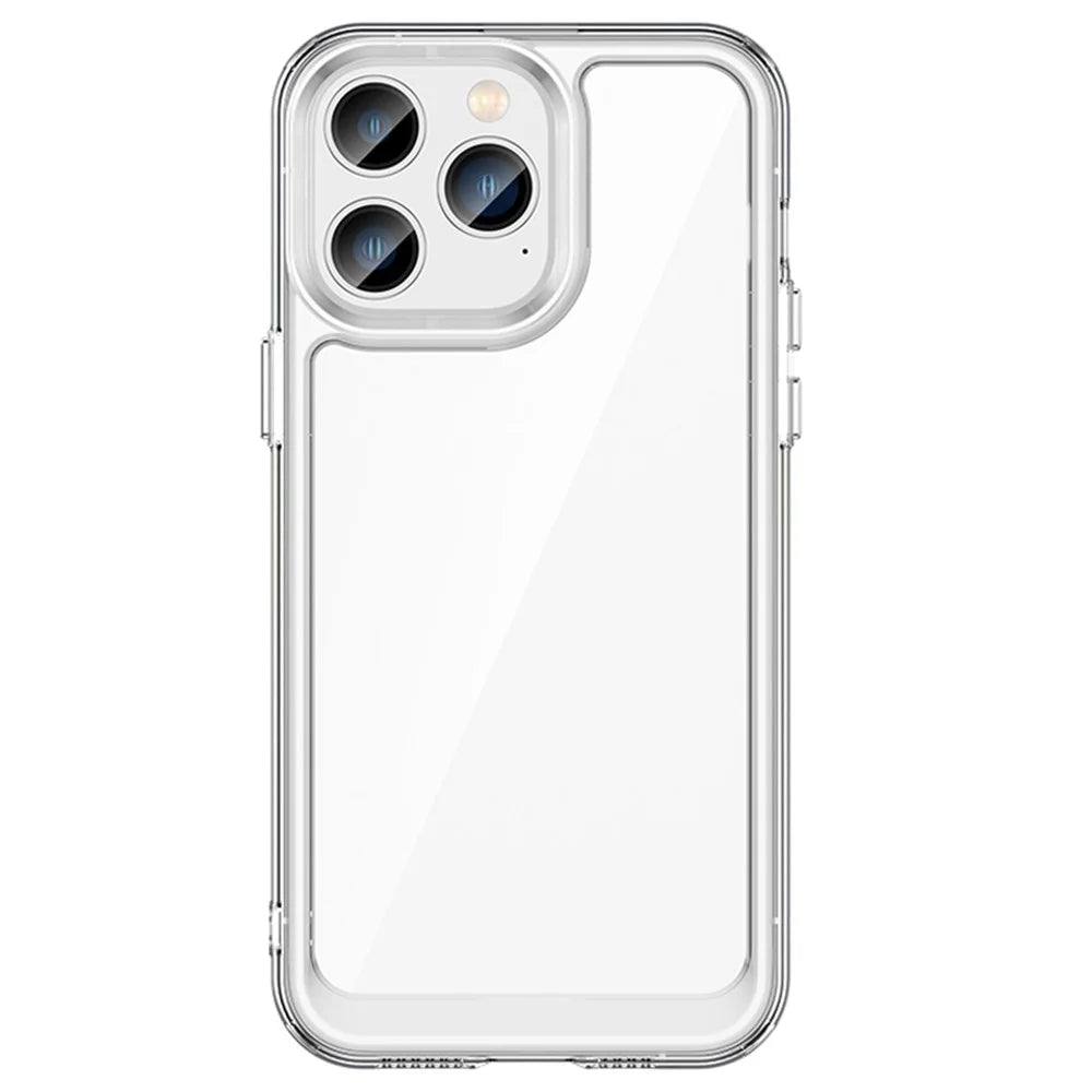For iPhone 14 Pro Max 6.7 inch TPU + Acrylic Mobile Phone Protective Case Anti-drop Anti-scratch Back Cover - Transparent - 2
