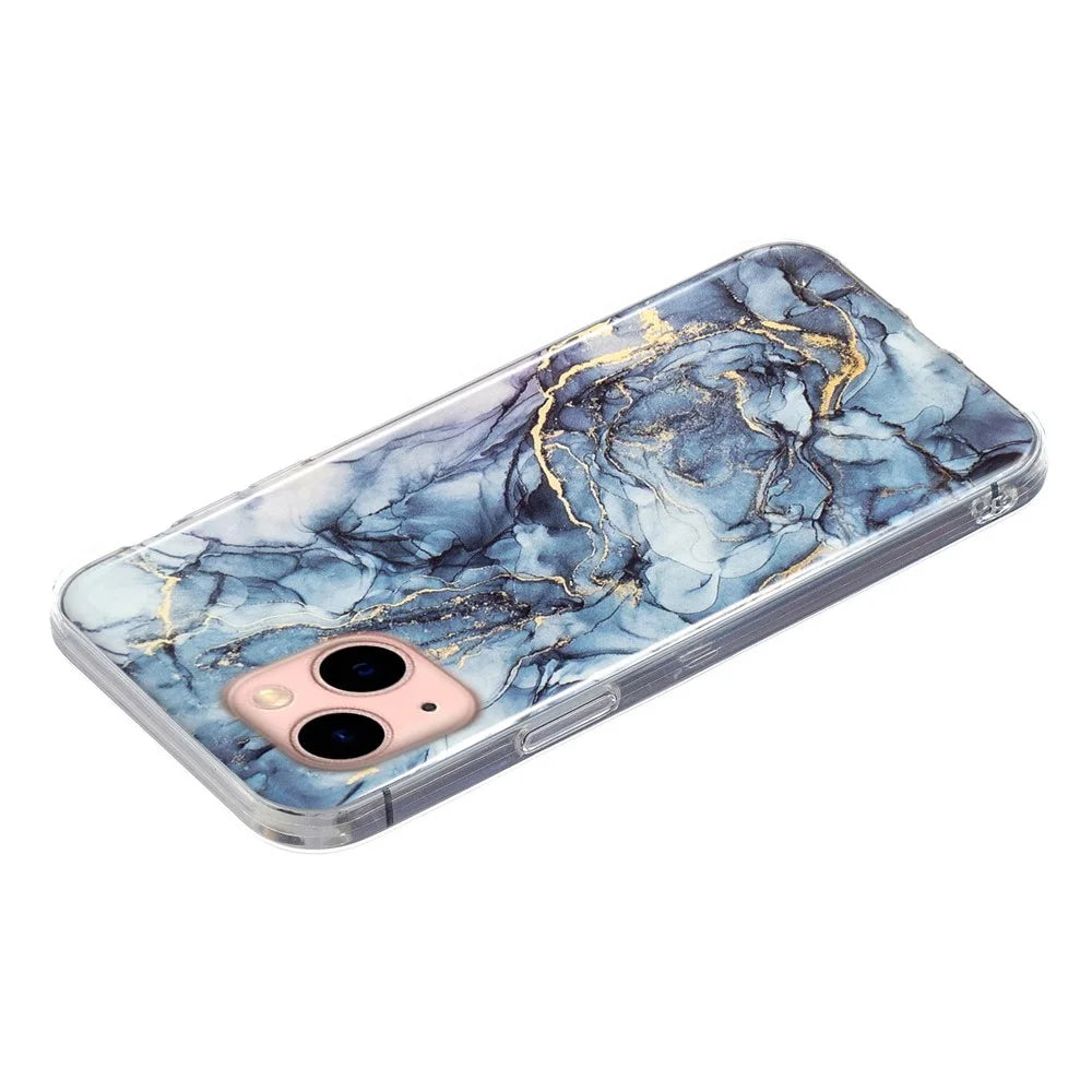 IMD Marble Pattern TPU Case for iPhone 14 6.1 inch, Wear-resistant Well-protected Cell Phone Cover - Grey - 3