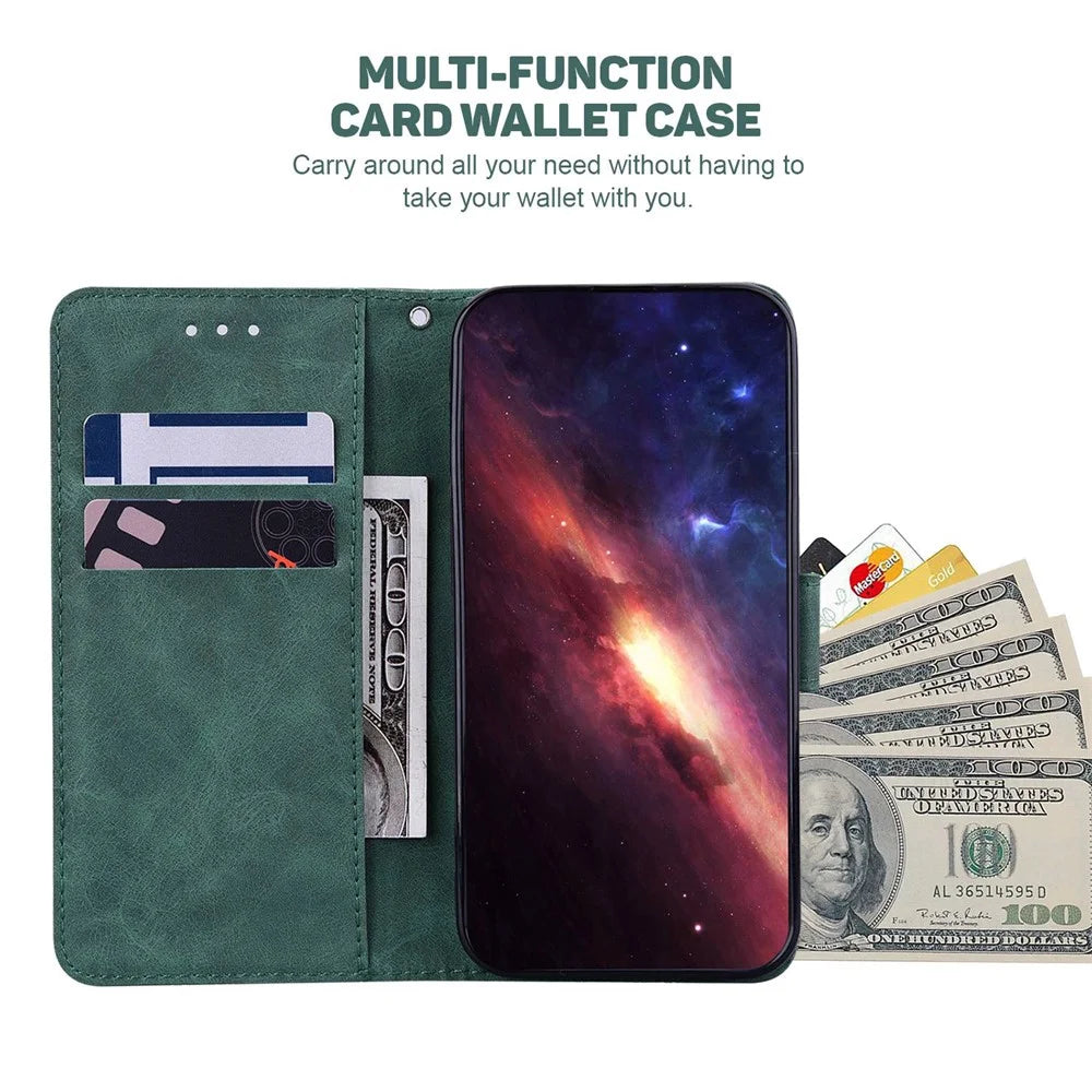 For Nokia C2 2nd Edition Shockproof PU Leather Case Foldable Stand Geometry Pattern Imprinted Anti-scratch Phone Wallet Cover with Strap - Green - 2