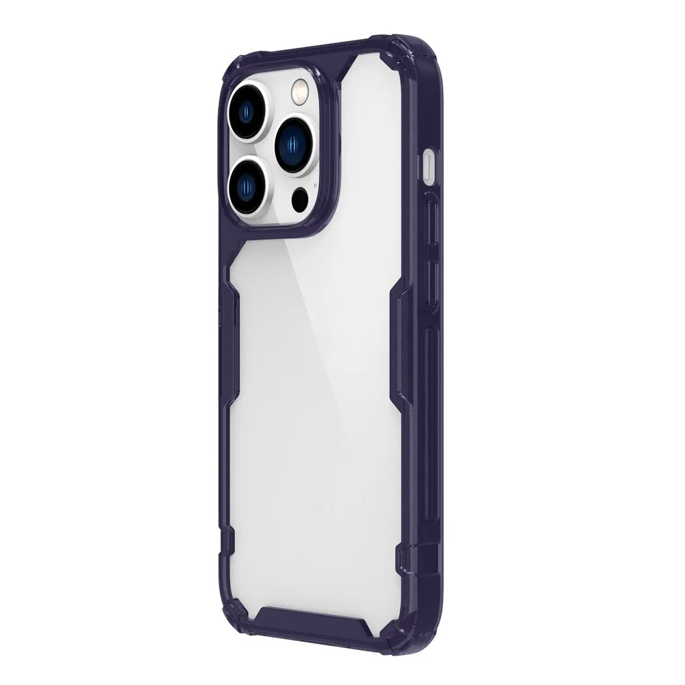NILLKIN Ultra Clear Phone Case for iPhone 14 Pro 6.1 inch, Nature Pro Series Drop-proof Back Cover PC + TPU Anti-scratch Cell Phone Shell - Purple - 4