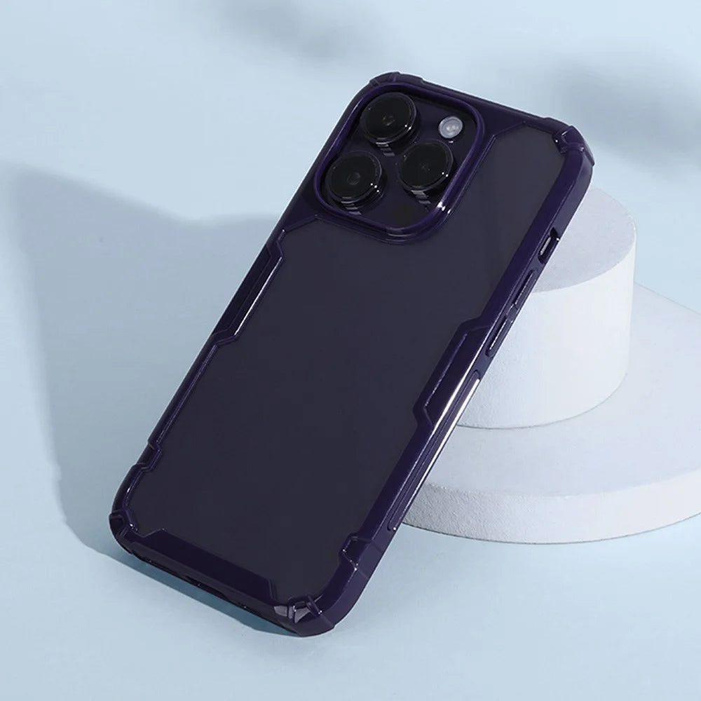 NILLKIN Ultra Clear Phone Case for iPhone 14 Pro 6.1 inch, Nature Pro Series Drop-proof Back Cover PC + TPU Anti-scratch Cell Phone Shell - Purple - 6