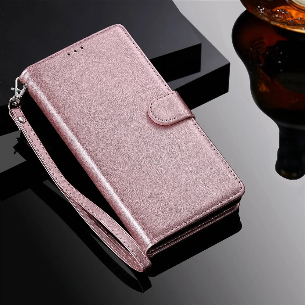For Samsung Galaxy A23 5G (Global Version) / 4G KT Leather Series-3 Detachable Phone Case PU Leather Stand Wallet Folio Flip Cover with Strap - Rose Gold - 7